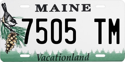 ME license plate 7505TM