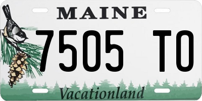 ME license plate 7505TO