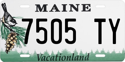 ME license plate 7505TY