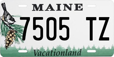 ME license plate 7505TZ