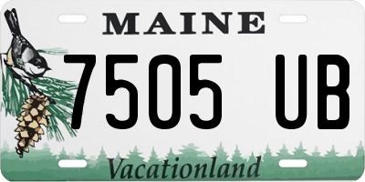 ME license plate 7505UB
