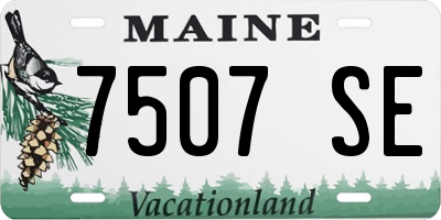 ME license plate 7507SE