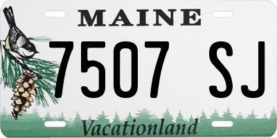 ME license plate 7507SJ
