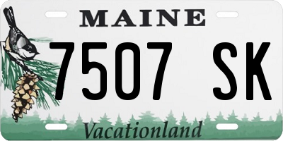 ME license plate 7507SK