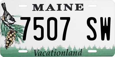 ME license plate 7507SW