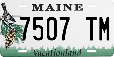 ME license plate 7507TM