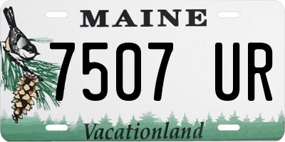 ME license plate 7507UR