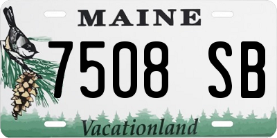 ME license plate 7508SB