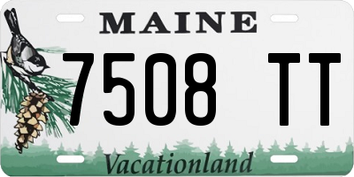 ME license plate 7508TT
