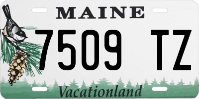 ME license plate 7509TZ