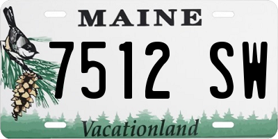 ME license plate 7512SW
