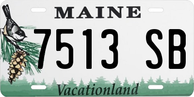 ME license plate 7513SB
