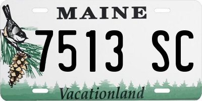 ME license plate 7513SC