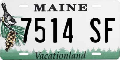 ME license plate 7514SF