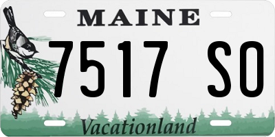 ME license plate 7517SO