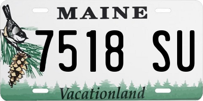ME license plate 7518SU