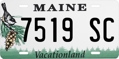 ME license plate 7519SC