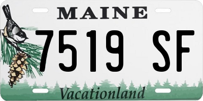 ME license plate 7519SF