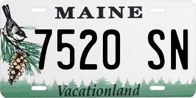 ME license plate 7520SN