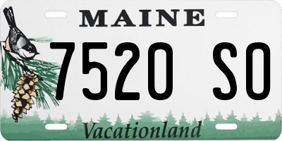 ME license plate 7520SO