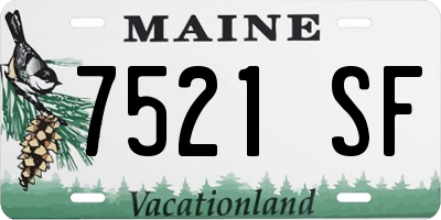 ME license plate 7521SF