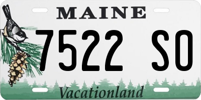 ME license plate 7522SO