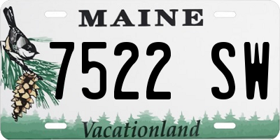 ME license plate 7522SW