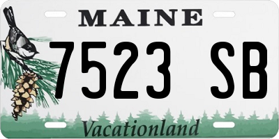 ME license plate 7523SB