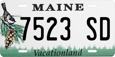 ME license plate 7523SD