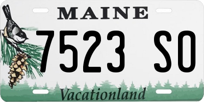 ME license plate 7523SO
