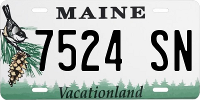 ME license plate 7524SN