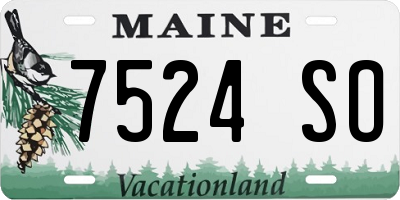 ME license plate 7524SO