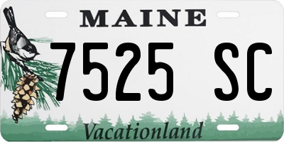 ME license plate 7525SC