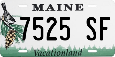 ME license plate 7525SF