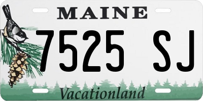 ME license plate 7525SJ