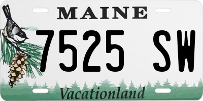 ME license plate 7525SW