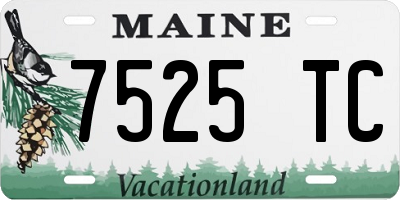 ME license plate 7525TC