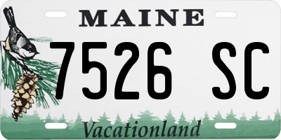 ME license plate 7526SC