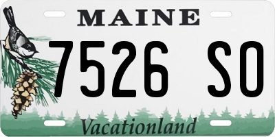 ME license plate 7526SO
