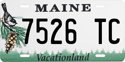 ME license plate 7526TC
