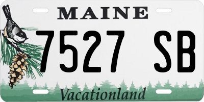 ME license plate 7527SB