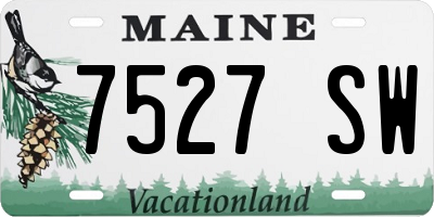 ME license plate 7527SW