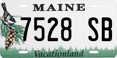ME license plate 7528SB