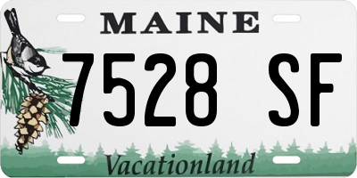 ME license plate 7528SF