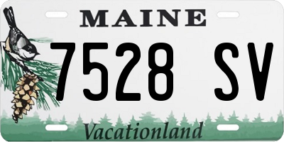 ME license plate 7528SV