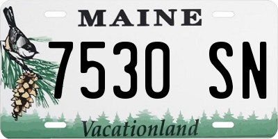 ME license plate 7530SN