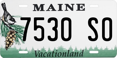 ME license plate 7530SO