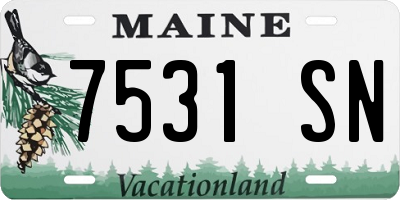ME license plate 7531SN