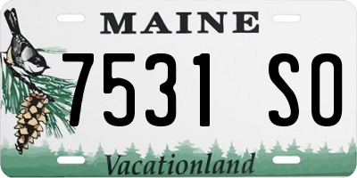 ME license plate 7531SO