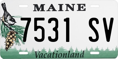 ME license plate 7531SV